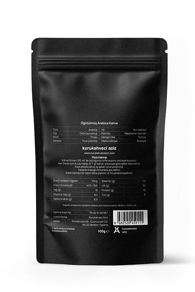 Aziz 100 grams Medium Roasted Daily Fresh Turkish Coffee