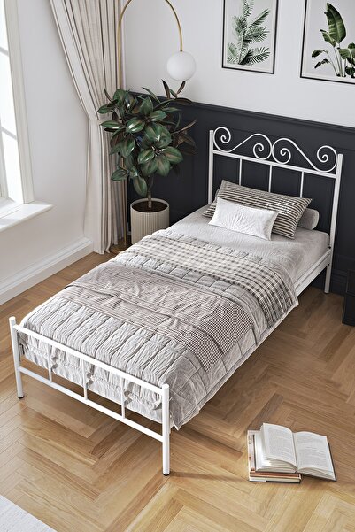 FANO Paris Ferforje Karyola Beyaz Tek Kişilik Metal Yatak 90x190, 90x200, 100x200, 120x190, 120x200