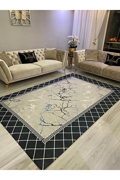 ALLGELSİN Modern Blue Marine Blue Detaliat Varank New Season Covor elastic Husa decorativa Covor