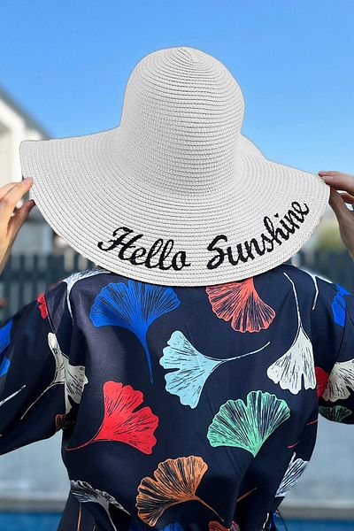 Remsa Mayo Hello Sunshine White Straw Hat - RŞ-22
