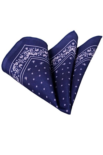 Exve Exclusive Μαντήλι με πέτο τσέπης με στάμπα με στάμπα σε μπλε ναυτικό