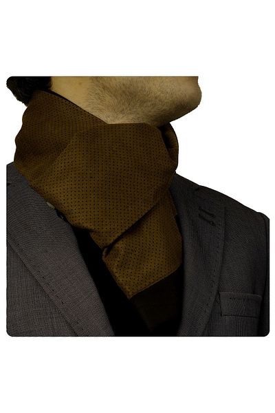 Exve Exclusive Brown Polka Dot Quilted Patterned Suede Smart Double-Sided Scarf Shawl