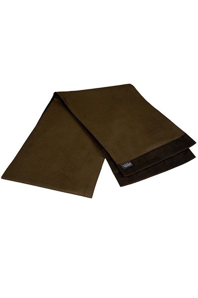 Exve Exclusive Brown Polka Dot Quilted Patterned Suede Smart Double-Sided Scarf Shawl