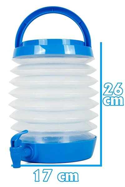MH MiniHediye Folding Water Dispenser Can Thermos Picnic Camping Demijohn Water Beverage Ayran Bottle With Fountain Bellows 5.5 Lt