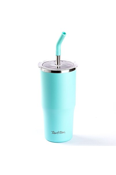 Tantitoni 024-01-MAVİ 2 FONKSİYONLU ÇİFT KATMANLI PİPETLİ TERMOS BARDAK 700ML