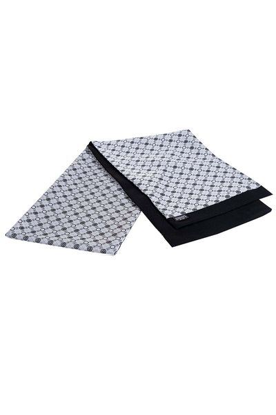 Exve Exclusive Eșarfă pe două fețe cu model geometric gri negru