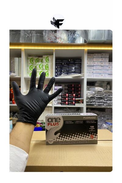 FİGANLAR hijyenik Siyah Nitril Pudrasız Eldiven S Beden 100 Lü kullan at