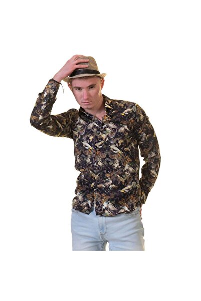 Exve Exclusive Коричнева цифрова друкована футболка з поліестеру