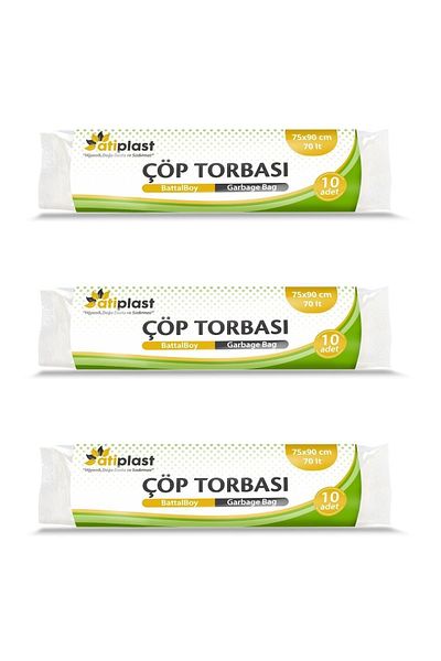 ATİPLAST Garbage Bag King Size 75x90cm 10 Pieces X 3 Pack