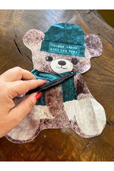 Gönülden Tasarım 27x20 cm Bumbac de catifea subțire Geantă Ursul Cresta Dikş ...