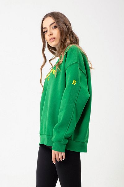 Eazy Co Eazy Self Love Oversize Unisex Πράσινο Φούτερ με λαιμόκοψη