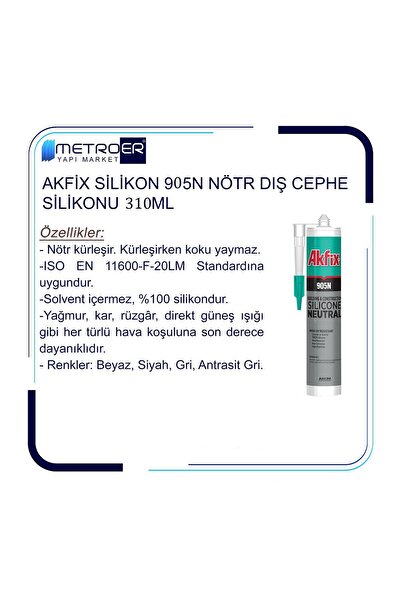 Akfix AKFİX SİLİKON  905N DIŞ CEPHE GRİ NÖTR