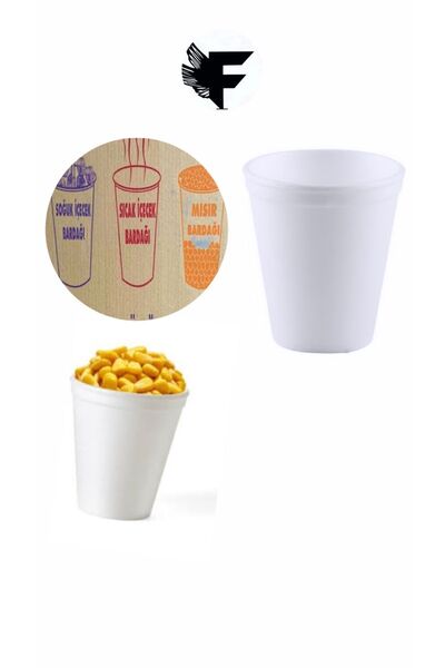 FİGANLAR 150cc köpük bardak mısır bardağı mısırcı bardak 1 paket 40 adet