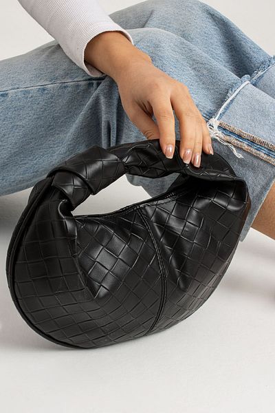 Tina Knot Detailed Braided Bag Black
