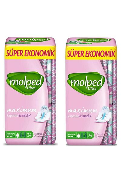 Molped Ultra Hygienic Pad Anatomical Normal Super Economical 24 Pieces Set of 2
