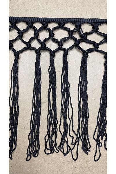 Ozpas Black Tassel Strip - Knotted, 10cm x 3m