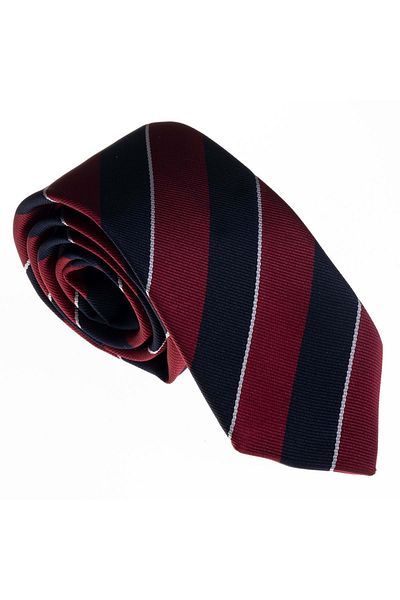 Exve Exclusive Claret Red Navy Blue Jacquard Tie