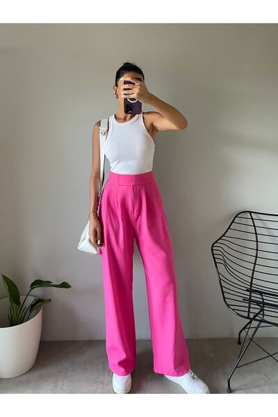 Rabury Butik High Waist Hue Palazzo Trousers - Velcro