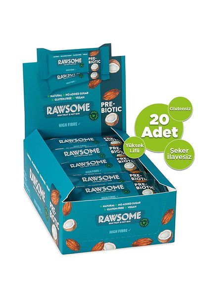 Rawsome 30g x 20 Pieces Prebiotic Bar - Gluten Free and Vegan