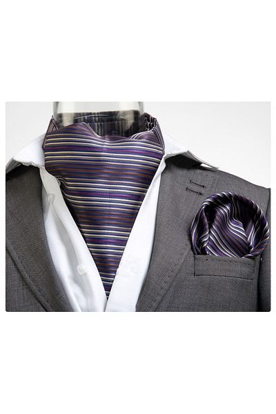 Exve Exclusive Set batista eșarfă jacquard cu dungi violet