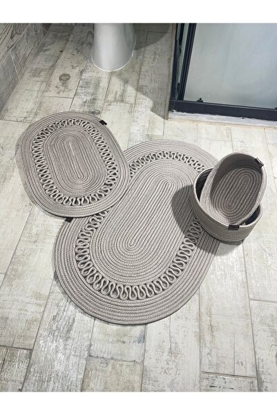 ERSU AHAT HOME DESİGN Iuta, răchită, set covoraș de baie, set coș de baie, se...