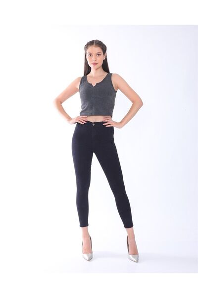mooishan Blugi skinny negri cu talie înaltă Recovery Blugi negri din lycra Bl...