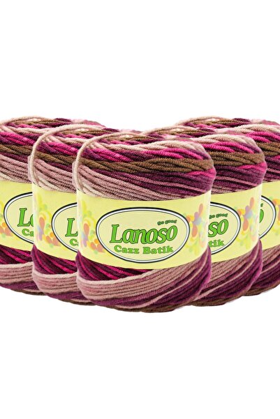 Lanoso 5 Adet Lanoso Cazz Batik El Örgü İpliği - 710 Batik