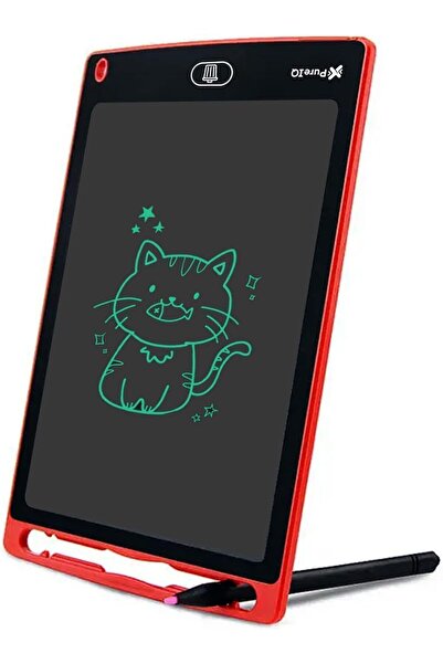 devtoptan Dijital Kalemli Çizim Yazı Tahtası Not Yazma Eğitim Tableti Writing Tablet 8,5 Inç Kırmızı