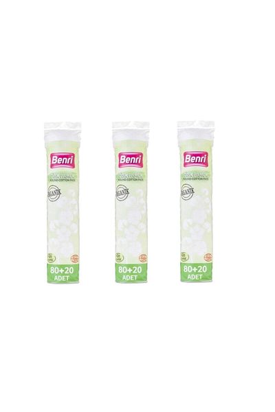 Benri 3 Pack 80+20 Organic Makeup Cotton - Cleansing