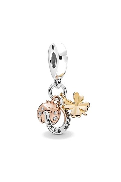 Lux Design Gümüş Yonca, Nal, Uğur Böceği Sallantılı Charm