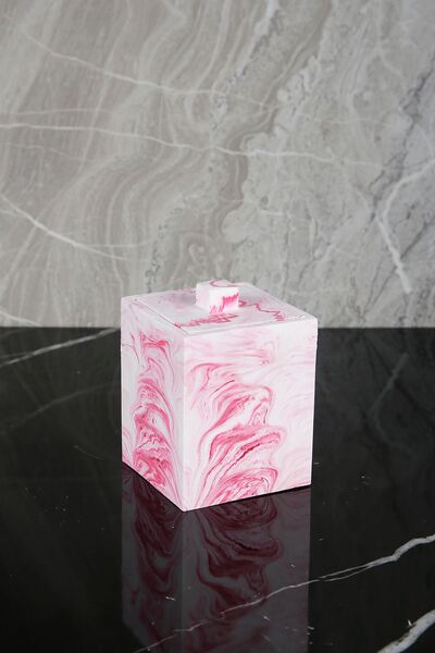 betonmall Concrete Makeup Cotton Ear Cotton Organizer Cotton Holder Organizer with Lid