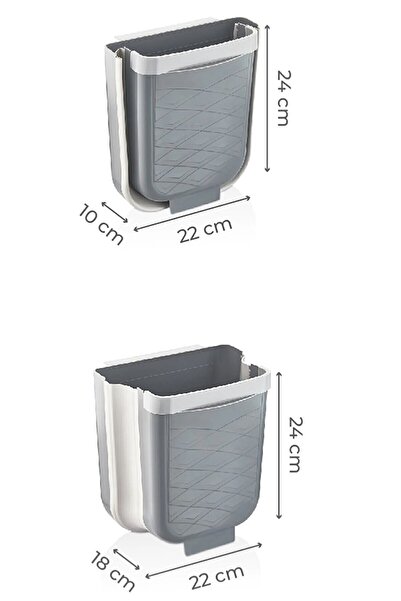 ARVALE Foldable Hanging Kitchen Undercounter Trash Can - Hideable Inside and Outside the Cabinet |   Gray