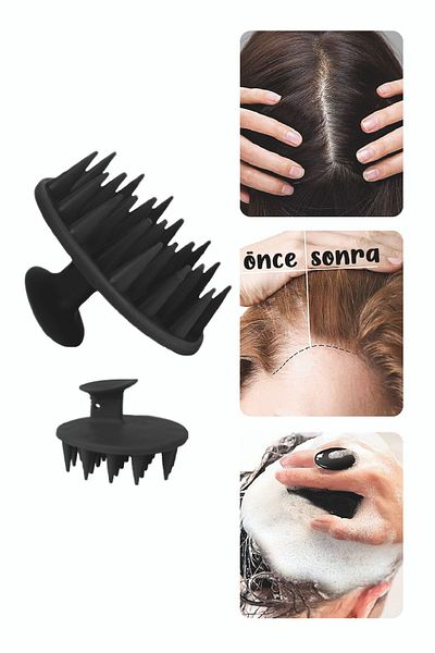 ATA HOME Soft Silicone Tip Scalp Massage Comb Tool Hair Washing Comb Brush