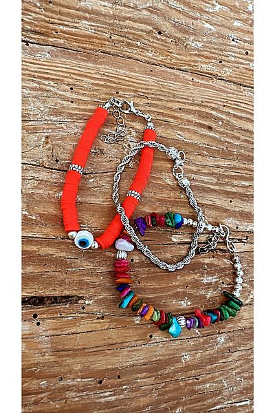 by özllem Natural Stones And Fimo Design Bracelet Set