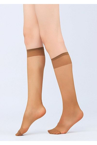 Müjde Toe Reinforced Matte Knee Socks Color Options 004