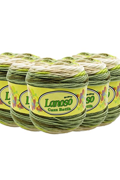 Lanoso 5 Adet Lanoso Cazz Batik El Örgü İpliği - 720 Batik
