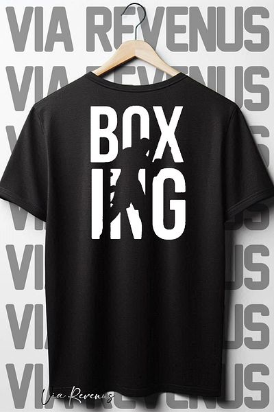 Vordevia Tricou negru oversize boxing - imprimat pe spate
