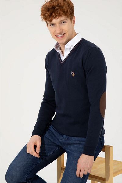 U.S. Polo Assn. سترة رجالية برقبة على شكل حرف V - Td03-bsk22