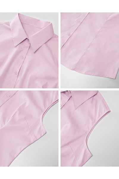 by shirts collection Cămașă roz fără mâneci pentru femei