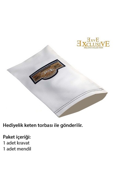 Exve Exclusive Dark Green Natural Tie Handkerchief Set