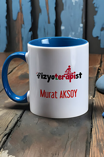 Hedizu Kişiye Özel Fizyoterapist Kupa Bardak Mavi İsme Özel Tıp Bayramı Hediy...