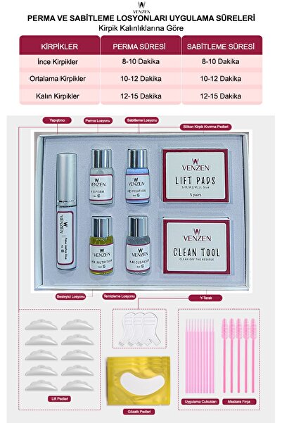 Venzen 2in1 Lash Lift, Kirpik Lifting Seti, Kirpik Perma ve Kaş Laminasyon seti (Full Set)