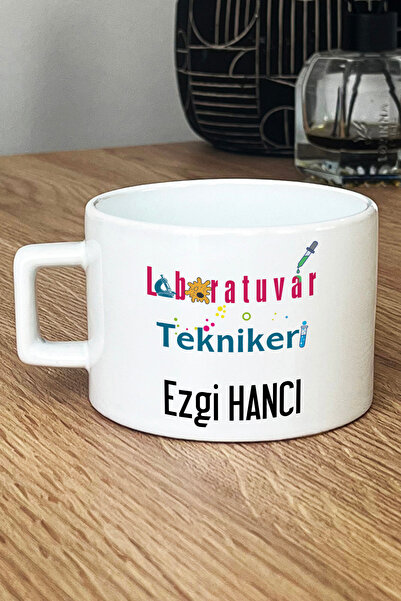 Hedizu Kişiye Özel Laboratuvar Teknikeri Lüks Fincan Beyaz  Tıp Bayramı Hediy...