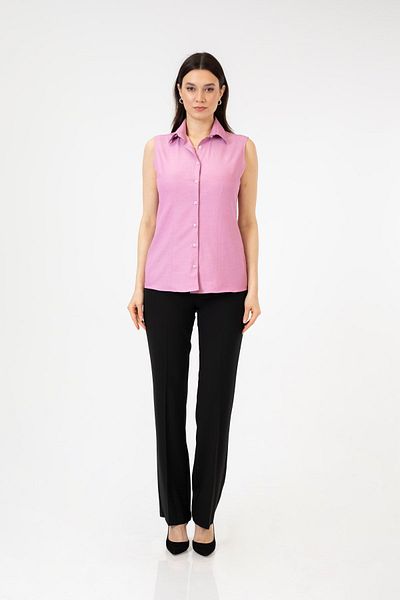 by shirts collection Cămașă elegantă Dusty Rose cu mâneci zero