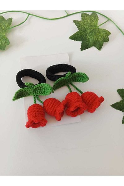 Kadın Girişimciler Atölyesi Red Tulip Handmade Organic 2-Piece Rubber Buckle (Suitable for All Ages)