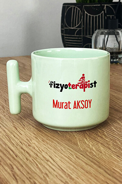 Hedizu Kişiye Özel Fizyoterapist Pastel T Kulplu Kupa Bardak Yeşil İsme Özel ...