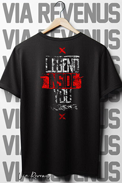 Vordevia Tricou negru Oversize Legend Inside You - Imprimat pe spate