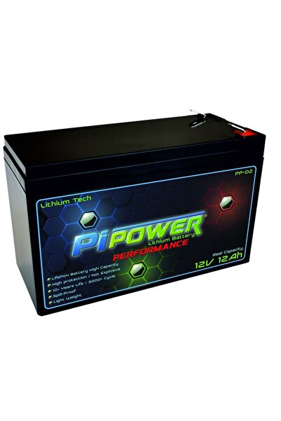 PiPower Lithium 12v12ah Lityum Lifepo4 Akü (UPS, ALARM SİS. VS ILE UYUMLU)