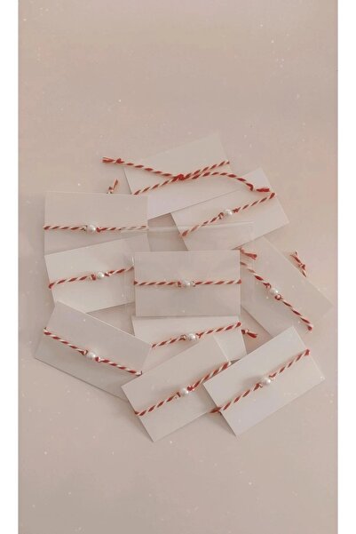 KÜBRA 50 Adet İncili Marteniçka Bileklik, Şans Bilekliği, Arkadaşlık Bilekliğ...