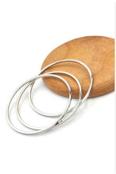 stainless steell 3 Pieces Silver Color Ajda Steel Bracelet